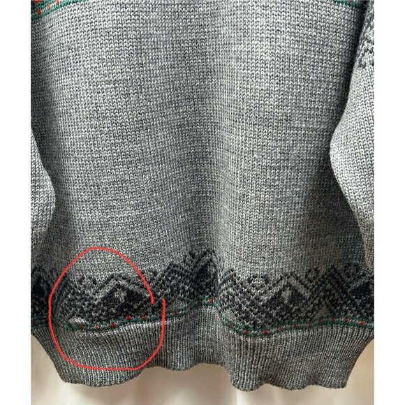 Dale of Norway Thunder Bay 1995 Sweater Mens XL Gray Nordic Wool Knit Fair Isle - Picture 12 of 12